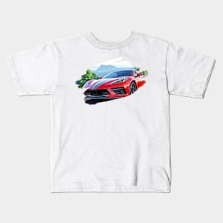 Corvette C8 Art Print Kids T-Shirt